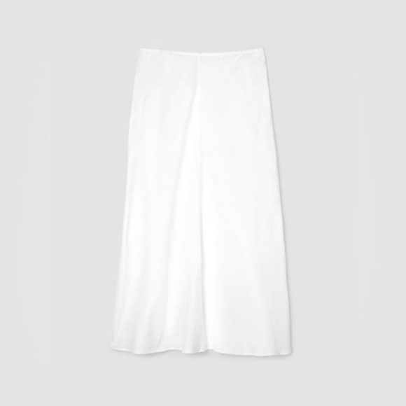 Eileen Fisher 100% Linen A-Line Midi White Minimalist Size XL Skirt - Picture 4 of 13